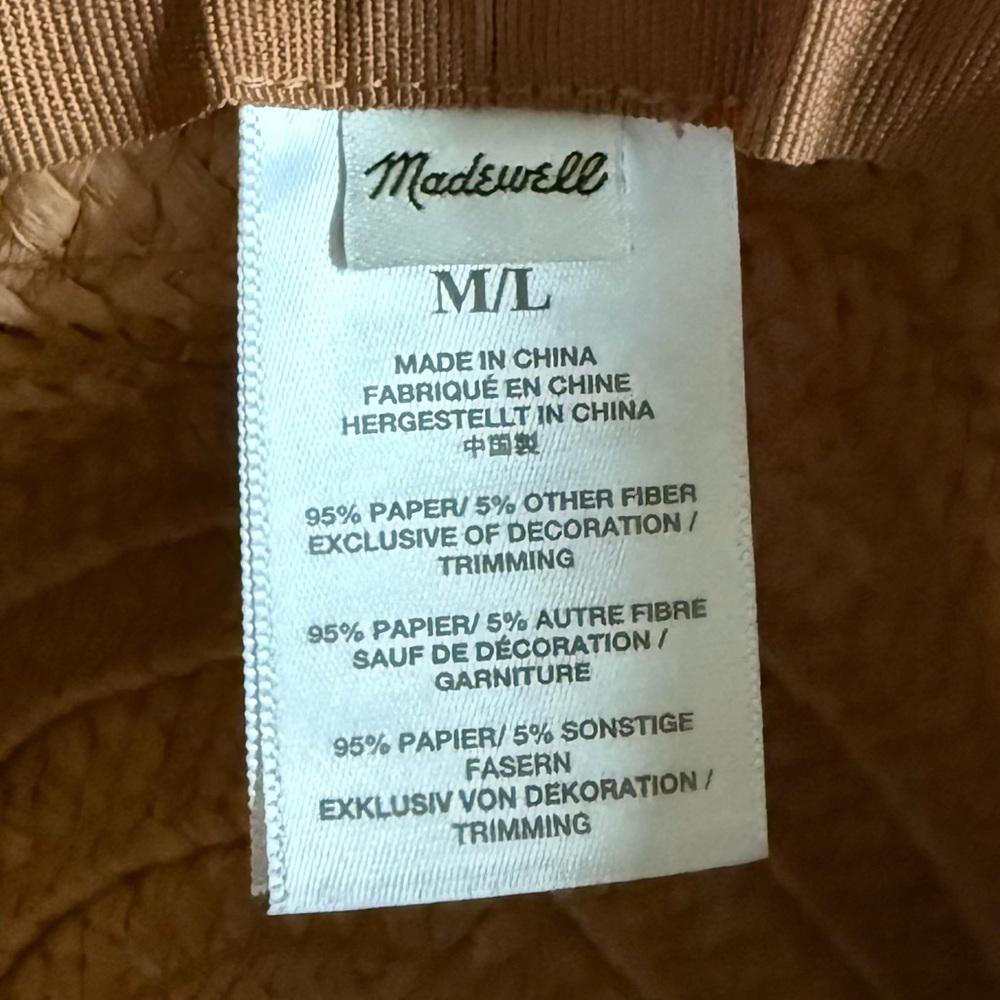 Madewell Packable Braided Straw Hat M/L - Picture 5 of 6